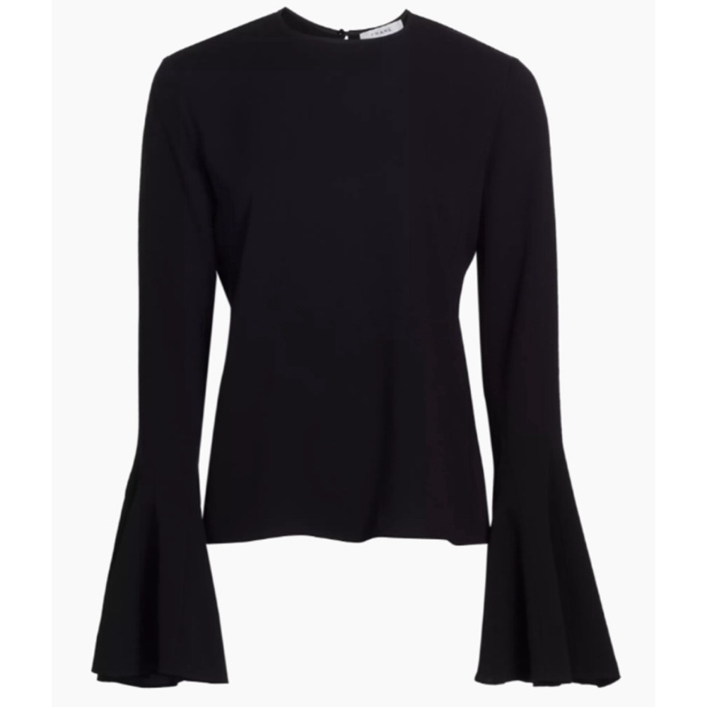Michael Lauren Black V Neck Flutter Sleeve Long Sleeve Size Small NWT